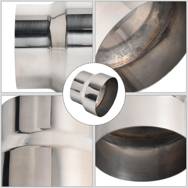 SSN Exhaust Pipe Reducer Component Adapter 4 Inch OD to 5.0 Inch OD Polished 304 Stainless Steel Universal OD 4" to OD 5.0" Exhaust Pipe Reducer Adapter 4 Inch Length-Pair 2 Pcs - Image 2